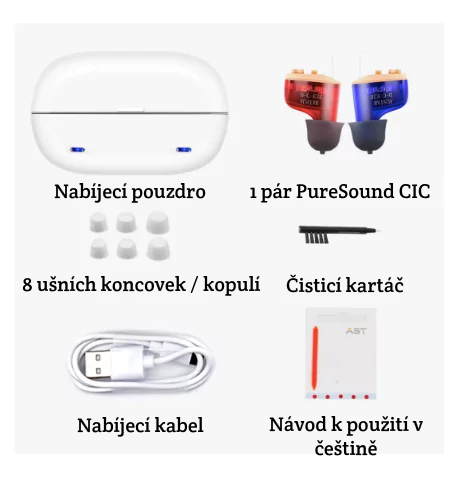 Nabíjecí sluchadla CIC (cena je za 1 pár)